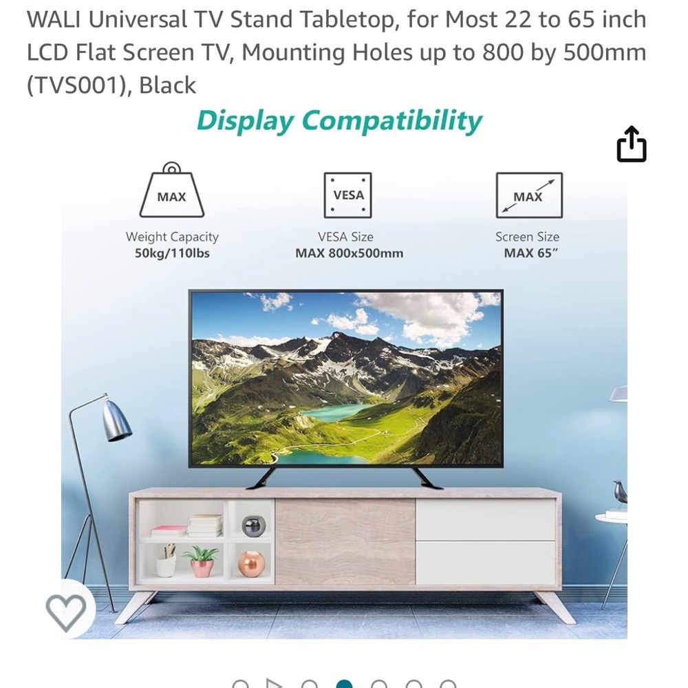 Universal TV stand adjustable feet BNIB